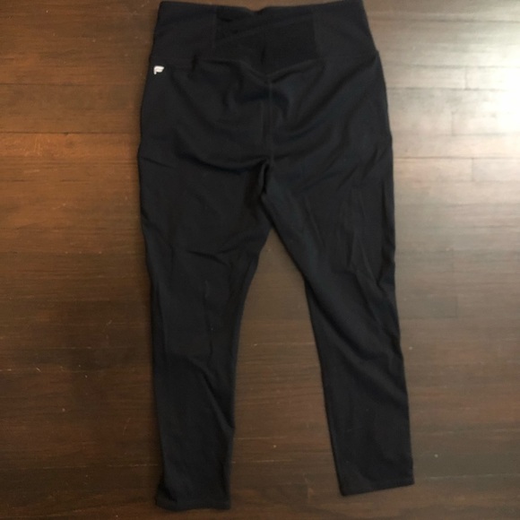 Fabletics black workout capris with back details. Motion365 Made by Fabletics. - Picture 4 of 4